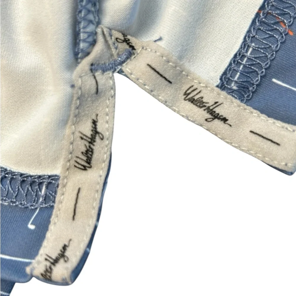 Walter Hagen Men’s Blue Patterned Performance 11 Stretch Golf Polo SZ Large EUC - Picture 8 of 14